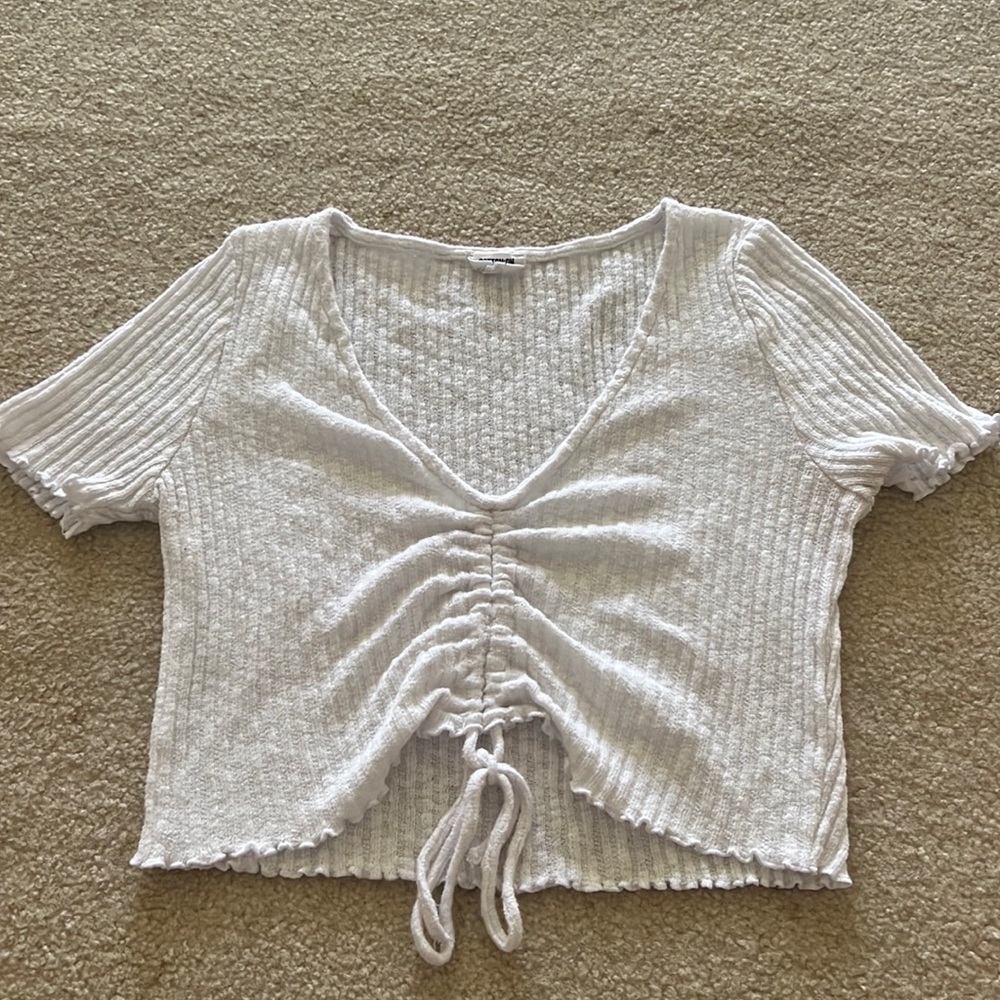 Cotton On white sinch front crop top